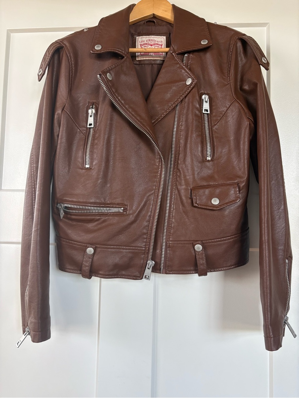 Women’s Levi’s Faux Leather Jacket Size: Medium Fair condition